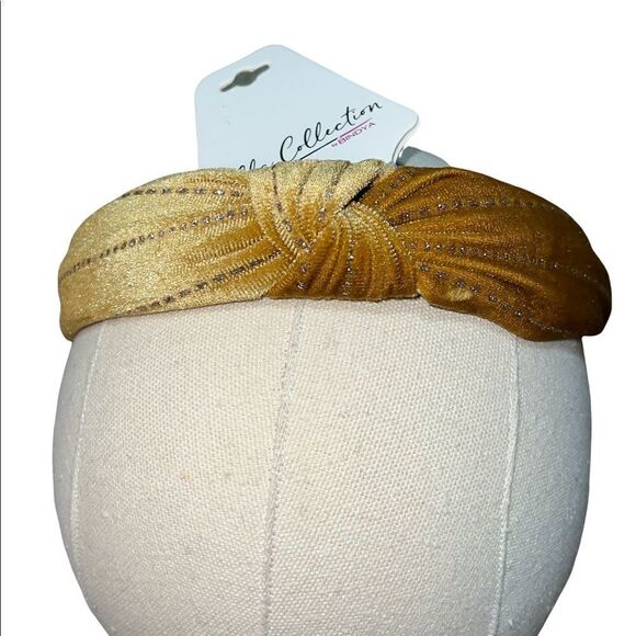 Lulla Collection by Bindaya Gold w/ Silver Glitter Knotted Headband One Size New - Picture 1 of 3